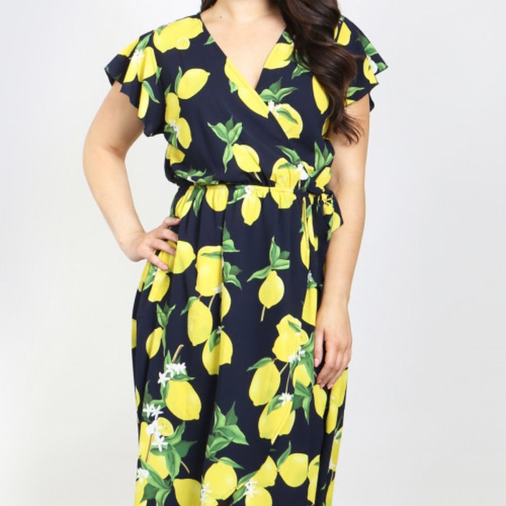 Lemon & Navy Dress - Picture 6 of 13
